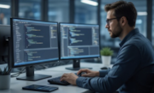 nerd on a computer